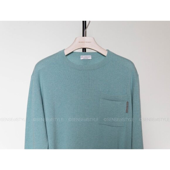 Brunello Cucinelli Cashmere Sweater Pullover Monili Trim Women size M - Picture 5 of 8